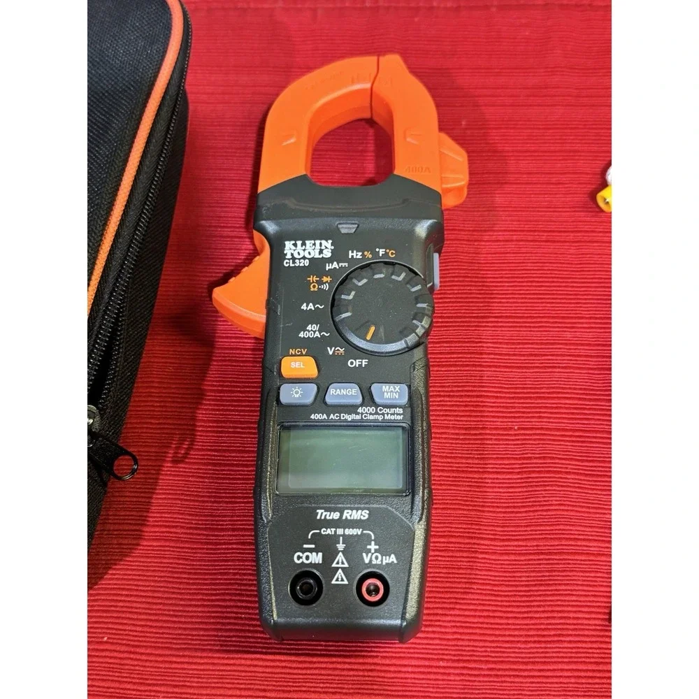 Klein Tools CL320 True RMS Clamp Meter 400A 600V CAT III NCV Temp Leads